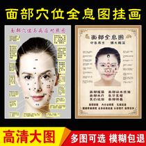 Schematic diagram of the meridian points of the human face large wall chart beauty salon facial diagnosis reflection area and disease control chart