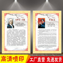 School corridor classroom KT board decoration hanging painting Chinese and foreign famous scientist Newton Darwin celebrity profile poster
