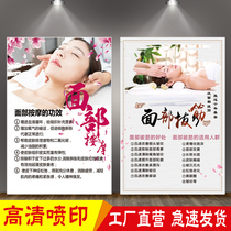 Beauty salon for the benefit of the face Advocacy Decorative Wall Hanging Painting Facial Care Scraping Cupping Massage Advertising Picture Poster