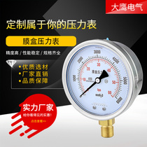 Membrane box pressure gauge YE100 stainless steel shell pressure gauge gas meter natural gas meter M20 * 1 5 4 points