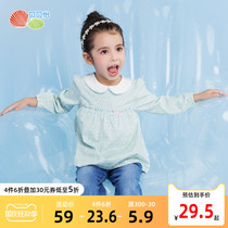 Beibeiyi girl baby spring flower long sleeve T-shirt skirt top cotton baby clothes doll collar base shirt