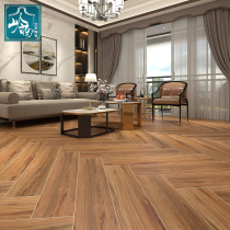 Wood grain brick 200x1000 straight side imitation solid wood floor tiles Nordic style long strip brick bedroom Porcelain wood floor tiles restaurant