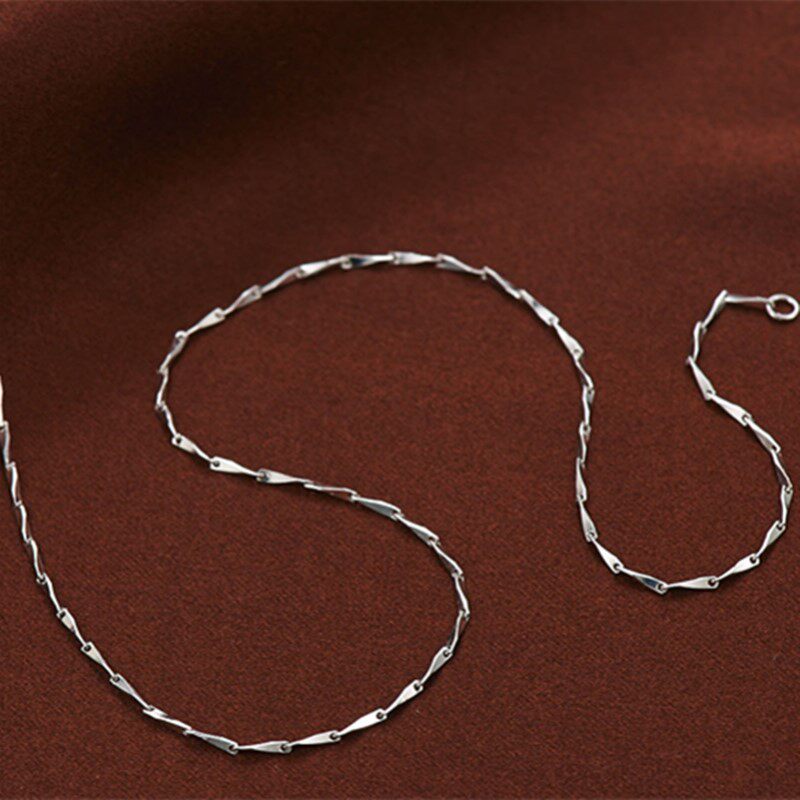 925银项链清新女日韩国 锁骨链银简约蛇骨链男无吊坠链子颈链礼物