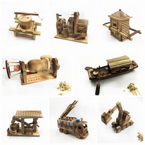 Wooden crafts ornaments Creative home living room decoration ornaments Vintage simulation model handmade wooden ornaments