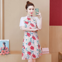 Large size womens new 2021 Chinese National style cheongsam top female summer young girl sweet little shirt