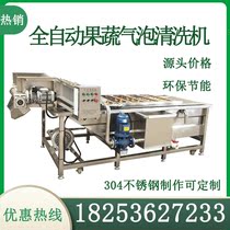 Large Chinese herbal medicine bubble cleaning machine High pressure spray vegetable cleaning equipment Vegetable washing machine net vegetable cleaning line