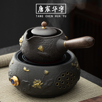Side To Cook Teapot Pottery Large Capacity Single Pot Boiling Tea Stove Tea Stove Home Black Tea White Tea Alcohol Electric Pottery Stove Health Preservation Pot
