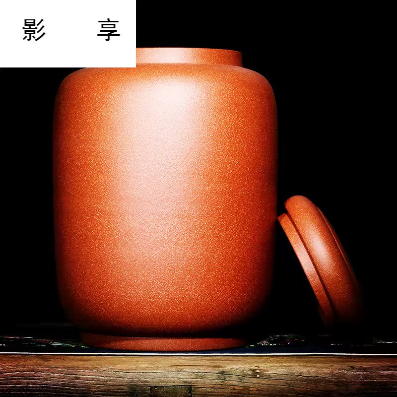 Shadow at yixing purple sand tea pot oversized pure manual undressed ore down slope mud pu - erh tea storage tanks cylinder boutique JH