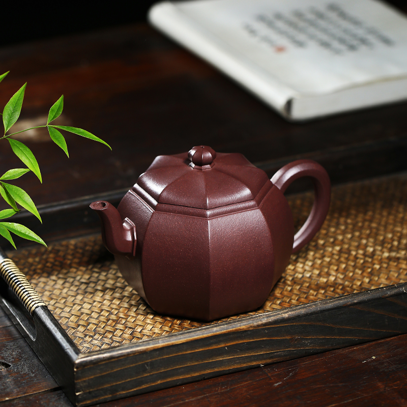 Shadow at yixing masters are it all hand - made undressed ore pleasantly purple clay teapot tea set HNYY