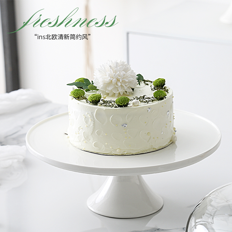 Ceramic cake plate wedding birthday dessert plate high tray was dessert snacks frame baking cake pan