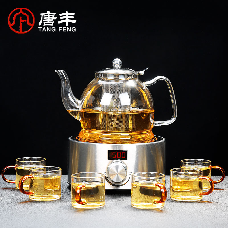 Shadow enjoy a complete set of household electric TaoLu boiled tea stove refractory glass teapot steam boiling tea, mercifully tea kettle