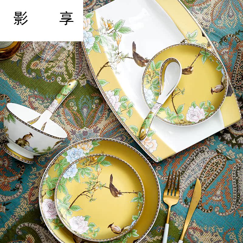 Shadow enjoy bowls cutlery set dishes home eat ipads bowls dish dish dish dish bowl chopsticks jingdezhen ceramic L