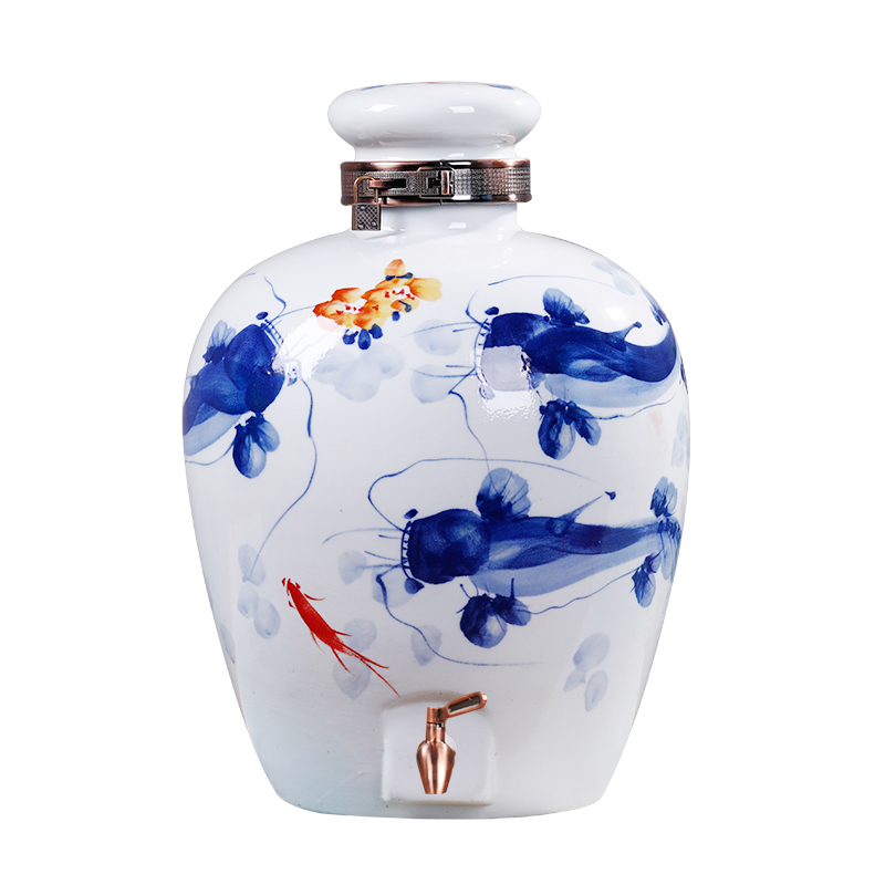 Creative 10 jins of liquor bottles of wine jar ceramic antique wine mercifully it household seal earthenware jar of 50 kg