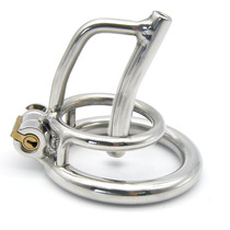 Prisoner bird new ultra-short male 304 stainless steel chastity lock chastity lock cage catheter adult supplies