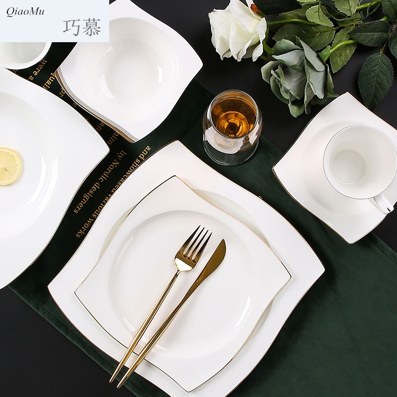 Qiao mu ou up phnom penh steak 0 creative dinner plate the suit household ceramic flat plate full
