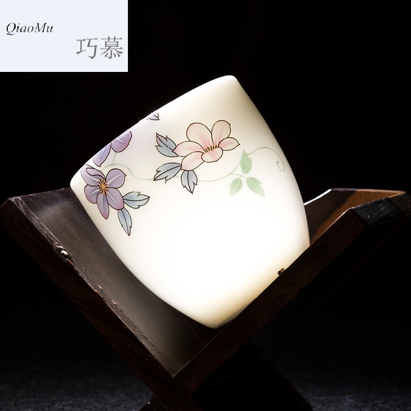 Qiao mu CMJ kaolin jade jingdezhen porcelain personal single cup white porcelain sample tea cup tea master, ceramic cups