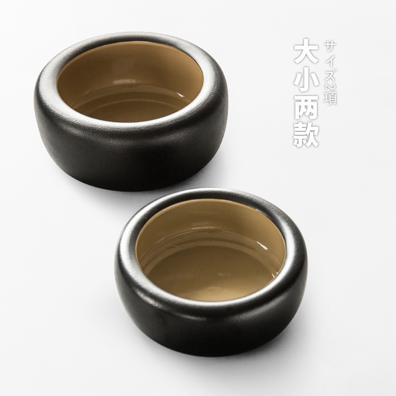 Qiao mu large round zen tea tea to wash to the ceramic built water circular wastewater cylinder coarse pottery washed kung fu tea set