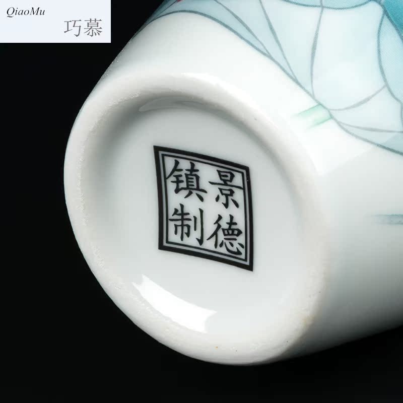 Qiao mu jingdezhen ceramic bottle tang lotus archaize home an empty bottle, hip flask one jin liquor