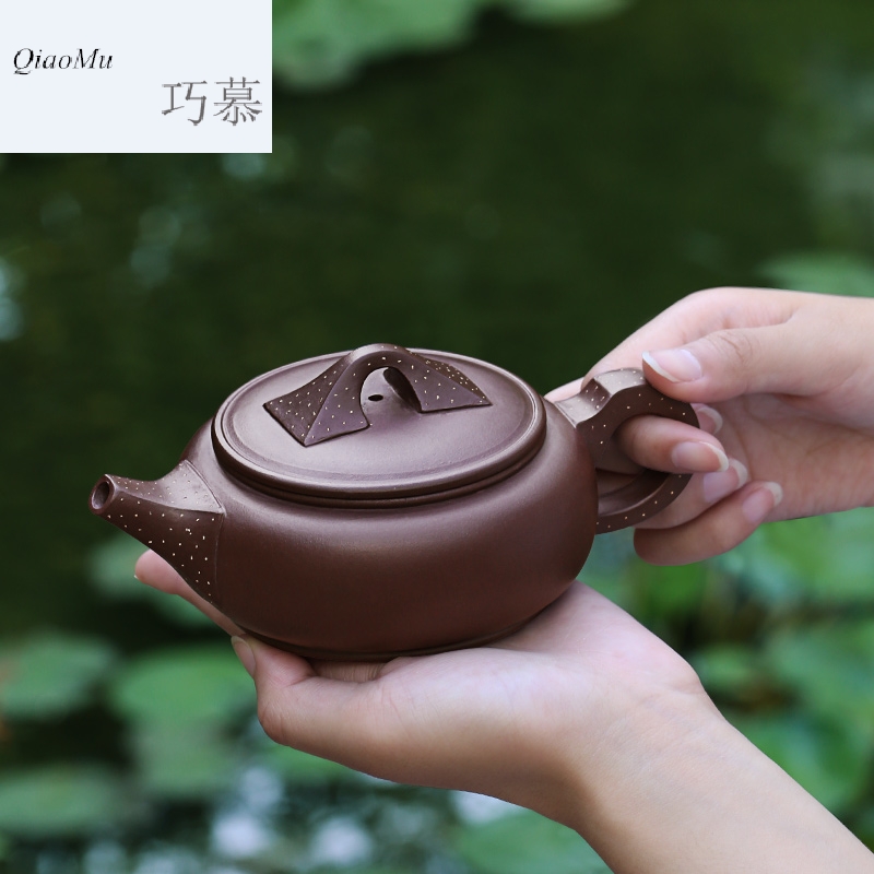 Qiao mu HM yixing it undressed ore purple clay pure manual sanding famous kung fu household teapot tea set