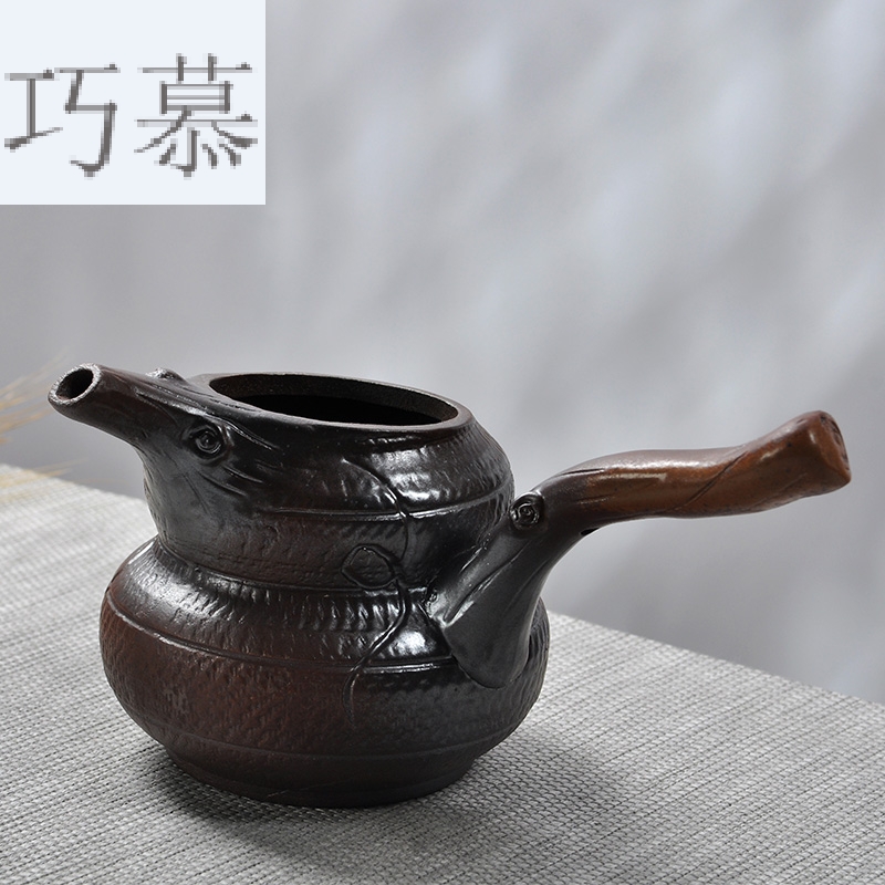 Qiao mu manual firewood coarse pottery kung fu tea set fair keller antique tea ware ceramic Japanese tea cups