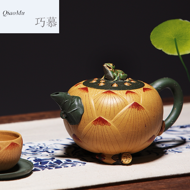 Qiao mu HM 【 】 yixing it pure manual famous ore section of mud lotus flower pot of tea tea set the teapot