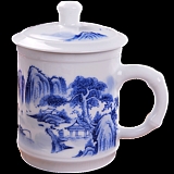 Qiao mu CMK jingdezhen hand - made ceramic man a cup of tea cups personal office of bamboo cup with cover glass