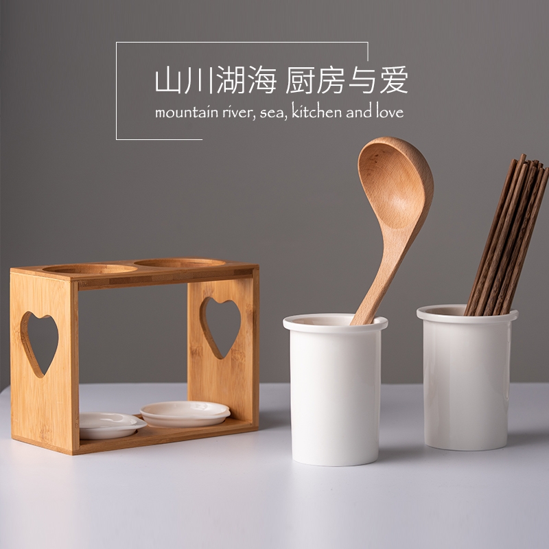 Qiao mu Japanese chopsticks tube of household ceramics chopsticks chopsticks tube chopsticks kitchen shelf drop box of chopsticks box