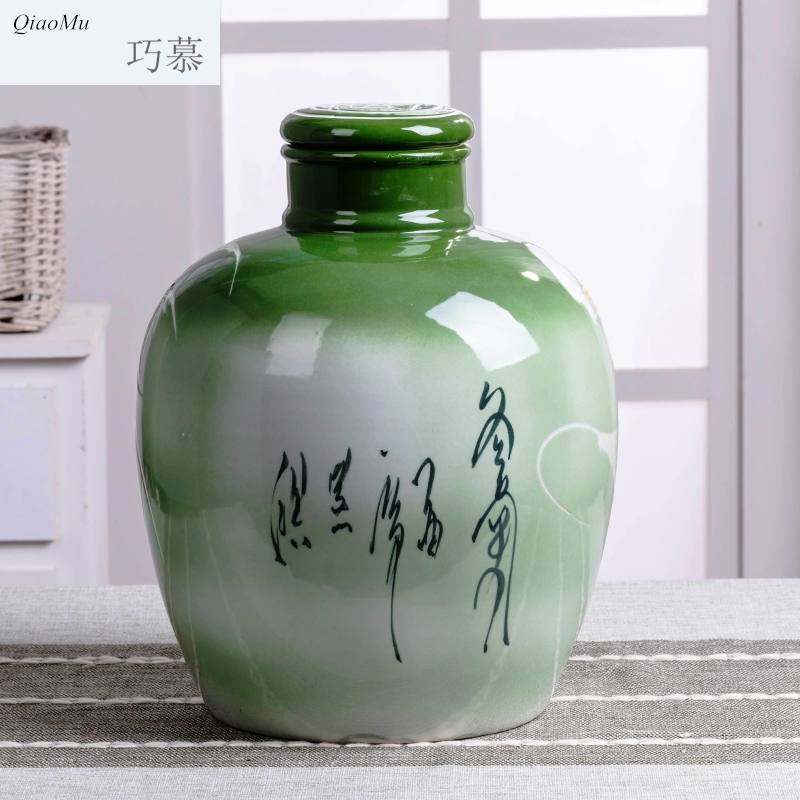 Qiao mu jingdezhen ceramic jars 10 jins 20 jins 30 pounds it 50 kg bottle bottle seal wine jars