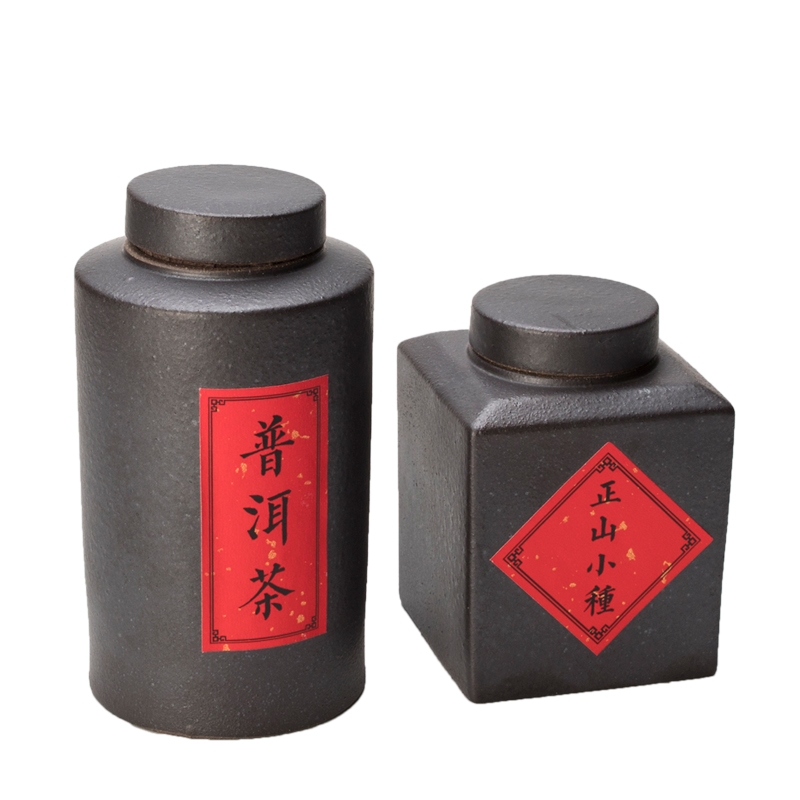 Longed for restoring ancient ways opportunely coarse ceramic tea pot manual seal tank storage tanks tieguanyin tea storage jar