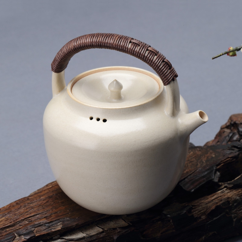 Qiao mu kettle jingdezhen TaoMingTang soda glaze tea set single pot of household electrical TaoLu girder pot of white clay ceramic POTS