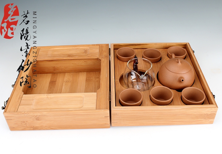 Qiao mu MY yixing it all hand pot of a complete set of high - grade household portable kung fu tea car travel