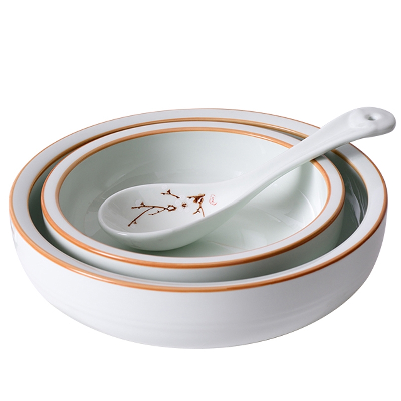 Qiao MuHou edge glair ceramic home restaurant Japanese bowls bowl hot creative move large - sized rainbow such use