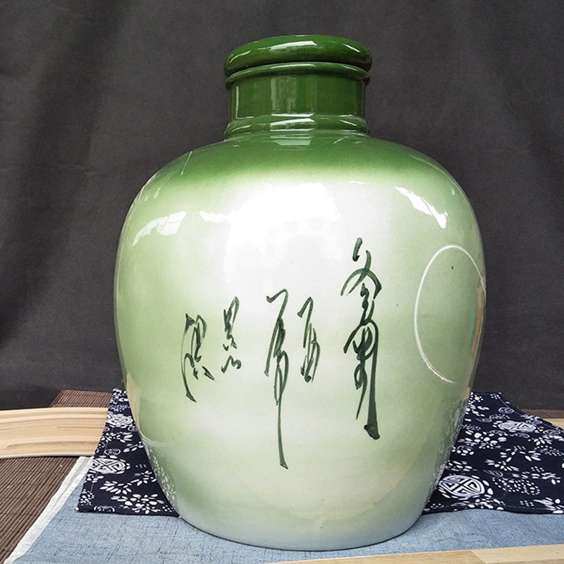Qiao mu jingdezhen ceramic jar 20 jins 30 jins 10 jins of 50 kg big seal mercifully bottle wine empty it