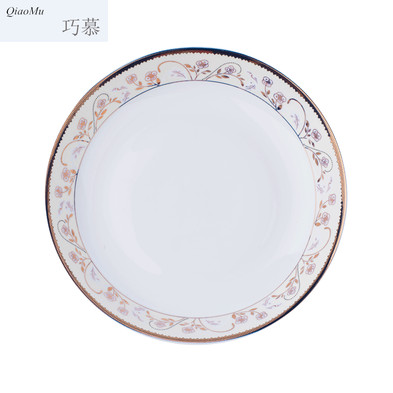 Qiao mu home plate European ceramic plate set four simple combination of Chinese style food dish FanPan tableware