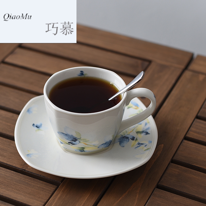 Qiao mu creative ceramic coffee cup suit Chinese style household afternoon tea tea set contracted cup of red tea cups