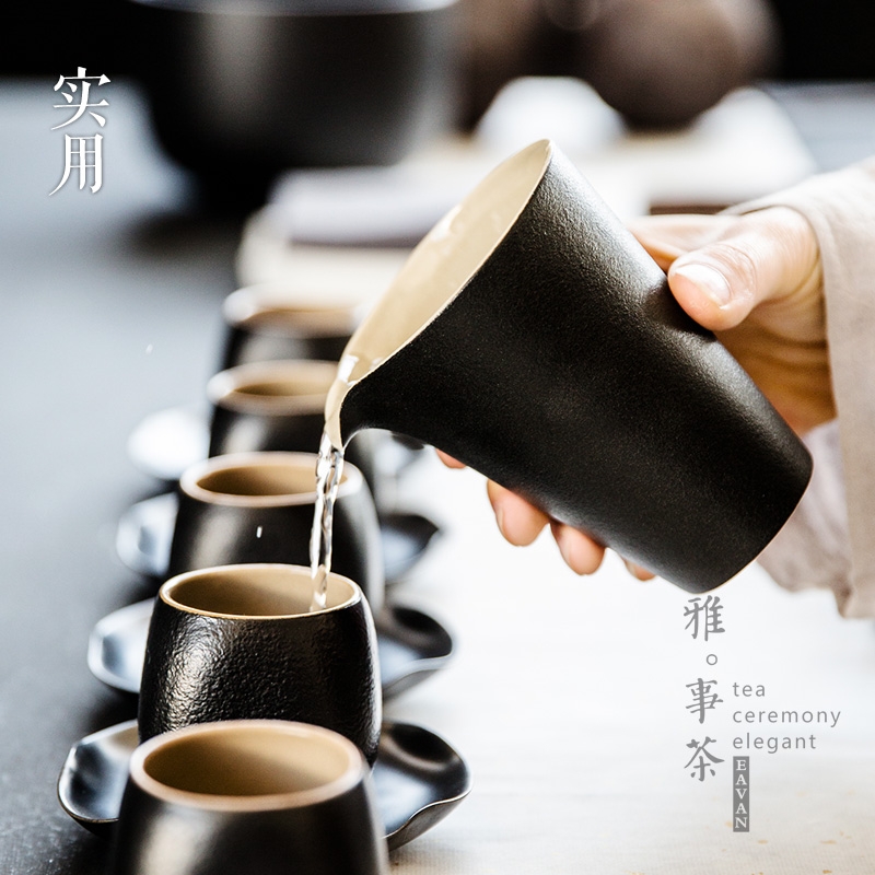 Qiao mu YWT new black pottery ceramic fair keller large coarse pottery portion male cup tea, kung fu tea tea tea