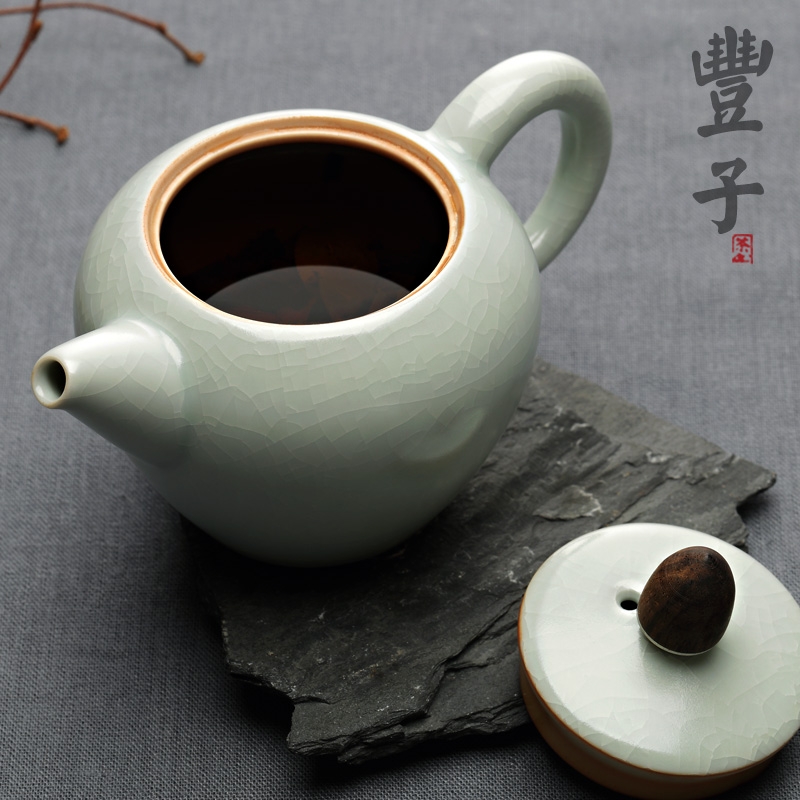 Qiao mu kung fu tea your up household FengZi beauty the teapot shoulder pot of single pot, ceramic teapot open tea set