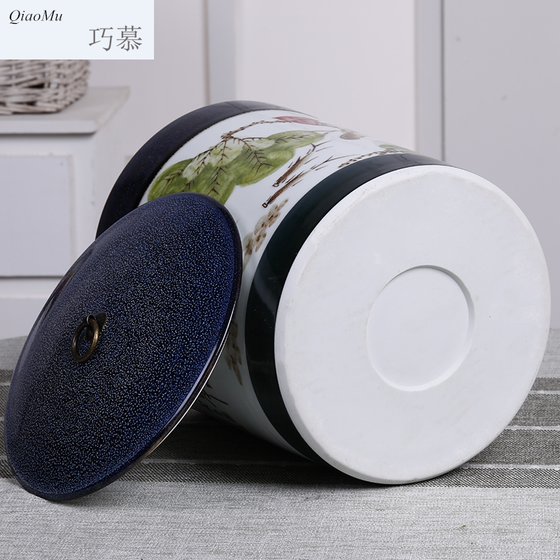 Qiao mu jingdezhen ceramic household barrel ricer box can save m moistureproof insect - resistant rice 30 jins seal storage tank flour