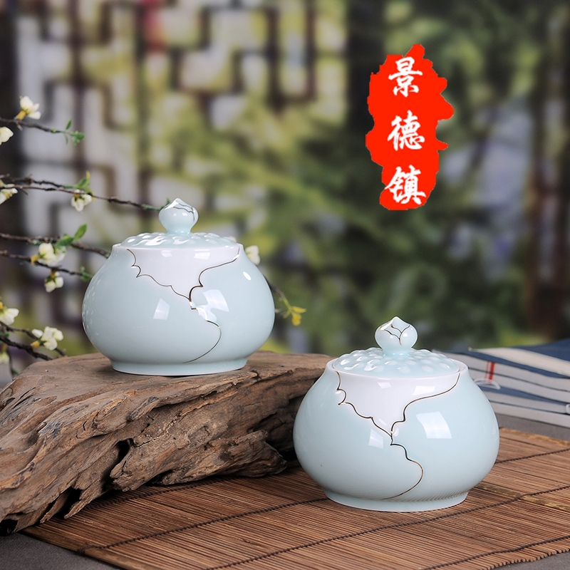 Qiao mu JDL caddy fixings, jingdezhen ceramic hand paint POTS of tea caddy fixings seal box