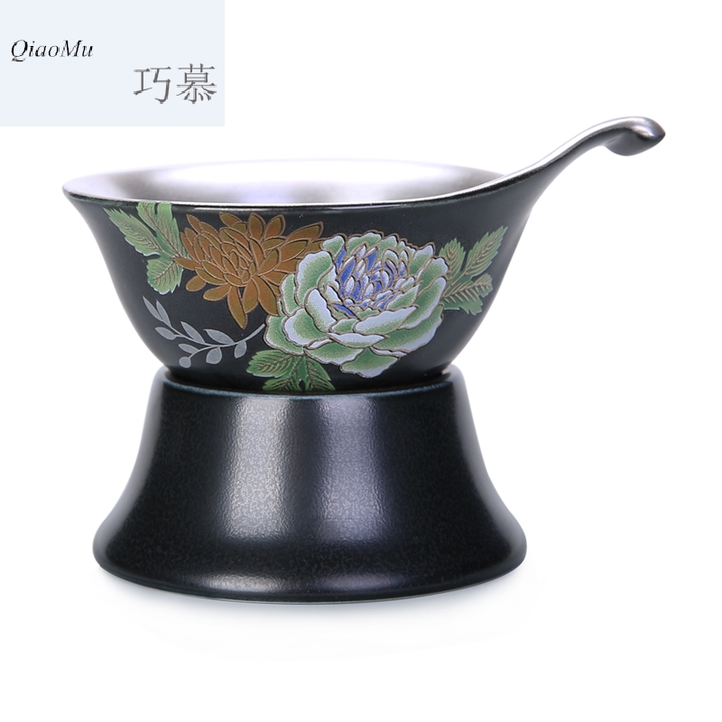 Qiao mu jingdezhen ceramic) filter kung fu tea tea set spare parts creative silver tea filter device