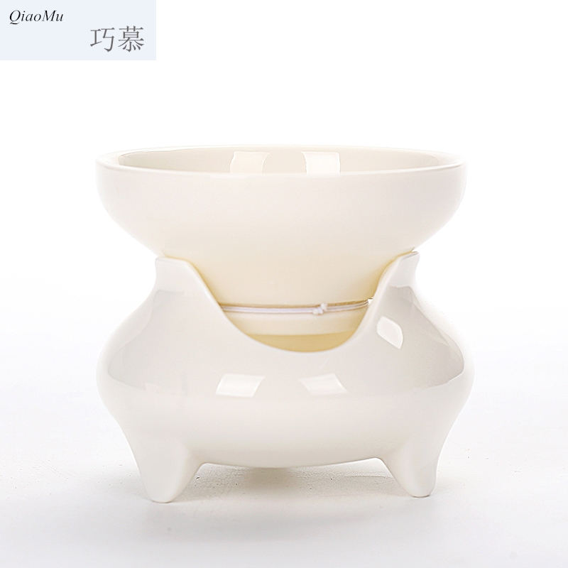 Qiao mu dehua white porcelain kung fu tea set, ceramic fine gauze tea tea strainer screen filter tea strainer