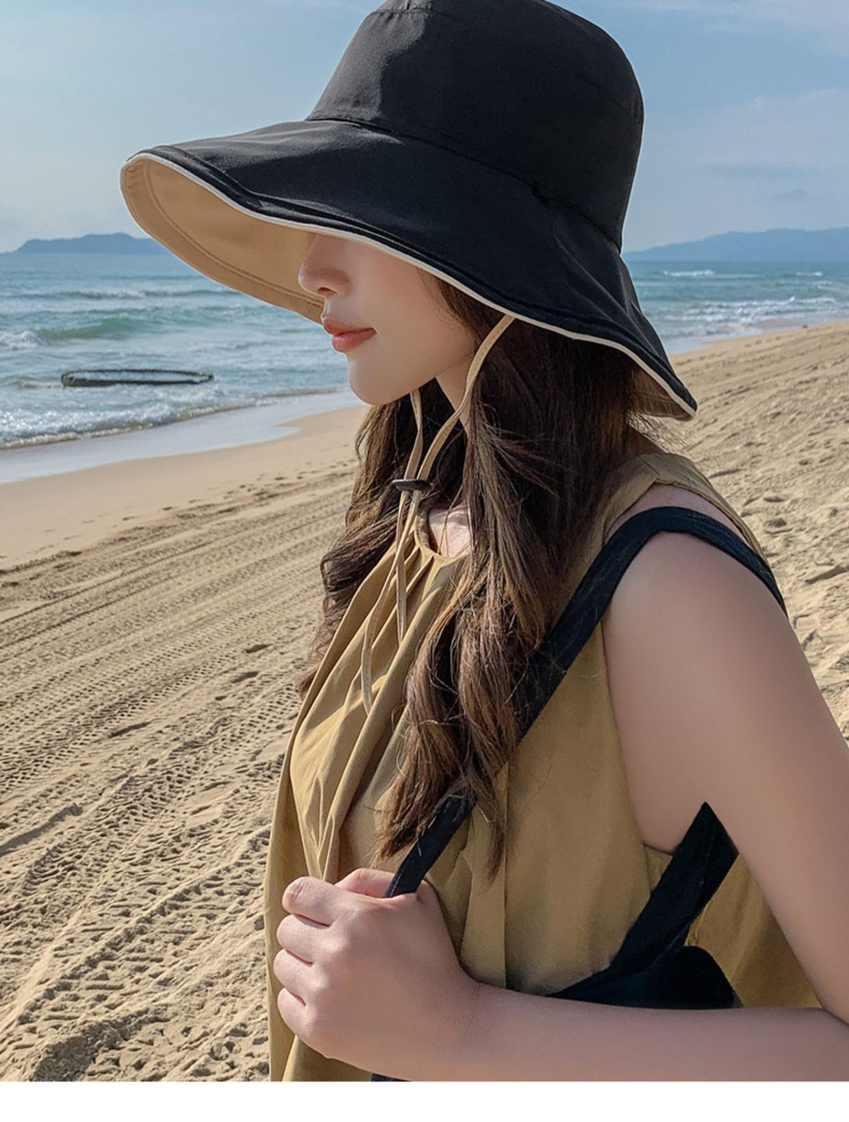 渔夫帽女款新夏季大帽檐防紫外线遮阳帽出游遮脸网红防晒太阳帽子