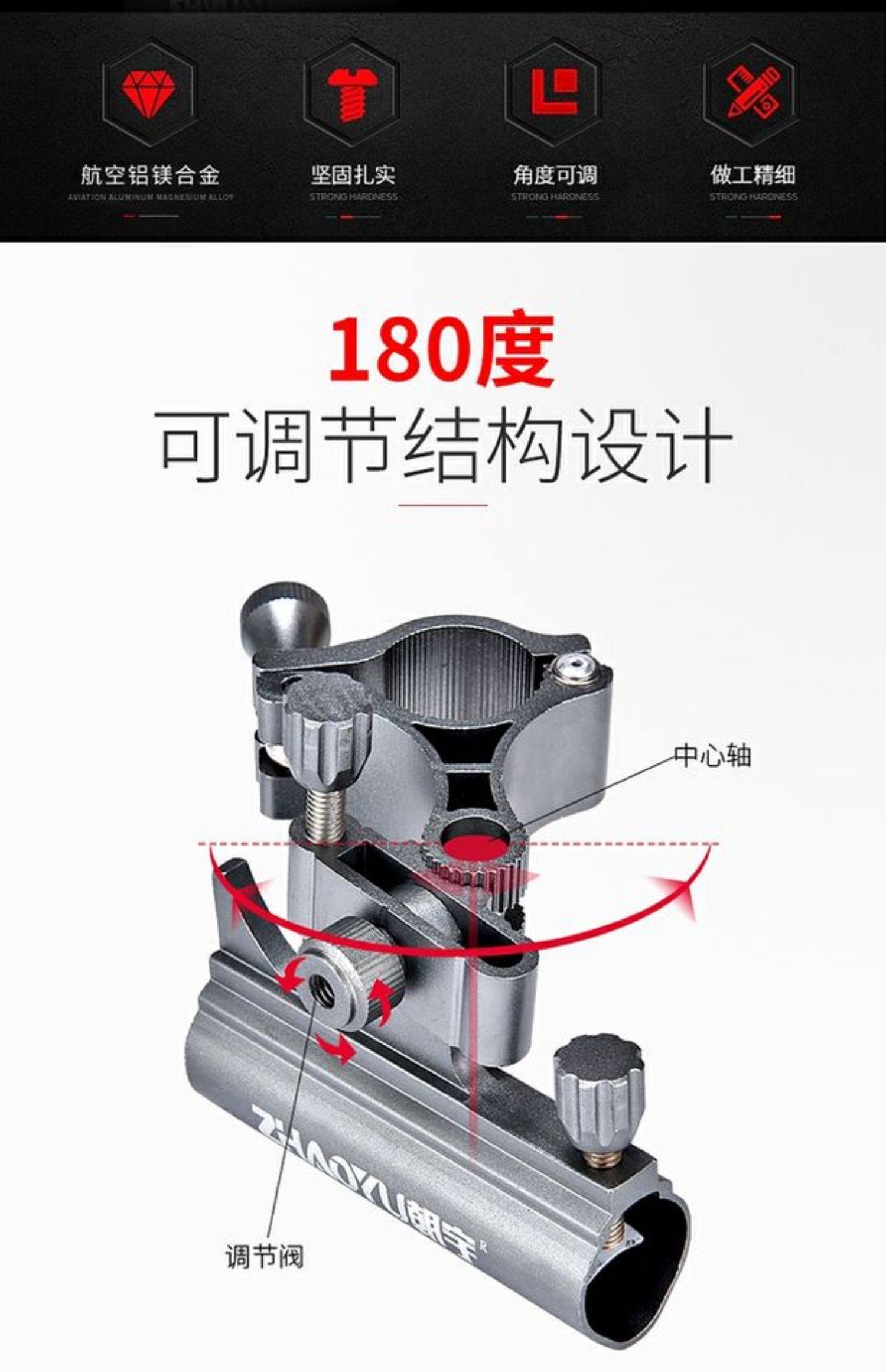 朝宇快拆钓椅配件三件套折叠钓鱼椅炮台架卡扣鱼护架通用型多功能