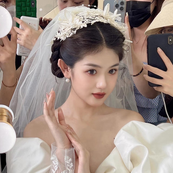 새로운 스타일 신부 베일 머리 장식, 결혼 증명서, 꽃 복고풍 헤어 액세서리, 꿈꾸는 공화국 스타일 사진 웨딩 하이 엔드 웨딩 액세서리 새로운 스타일 신부 베일 머리 장식, 결혼 증명서, 꽃 복고풍 헤어 액세서리, 꿈꾸는 공화국 스타일 사진 웨딩 하이 엔드 웨딩 액세서리