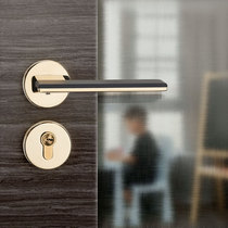 Lixin black household lock Indoor handle lock Door lock Universal mute split lock Simple bedroom door lock