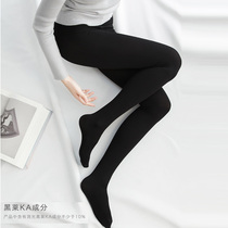 JOLIMENT BLACK leggings with socks HIGH waist tight autumn and winter new inner wear anti-light safety pants WARM PANTS