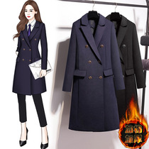 Professional woolen coat womens middle-length thick stewardess sales department hotel work clothes overwear woolen coat autumn and winter
