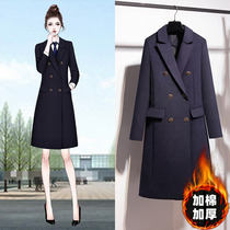 Professional dress woolen coat womens long Korean version of thick sales department work clothes woolen coat slim suit winter