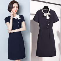 Professional dress dress Women summer 2021 New ol temperament goddess Fan front desk jewelry shop beautician work clothes