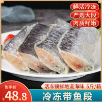Sea catch frozen with fish Section 5kg fresh seafood water live big knife fish small eye with fish big section 3 whole box